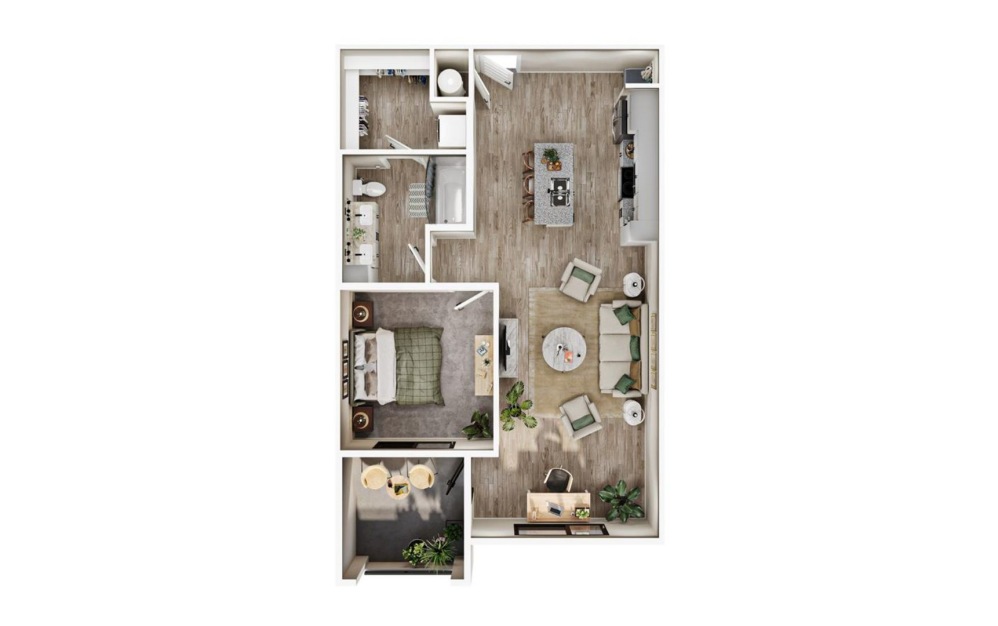 Haven - 1 bedroom floorplan layout with 1 bathroom and 814 square feet Haven - 1 bedroom floorplan layout with 1 bathroom and 814 square feet