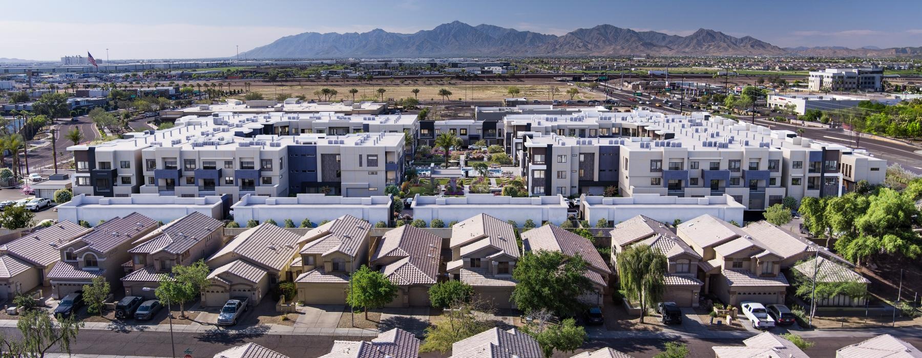 a large group of buildings